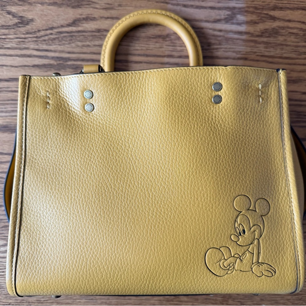 Yellow Leather Tote Bag